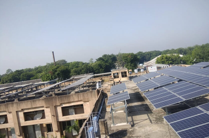 industrial solar panel installation by om shanti solar group