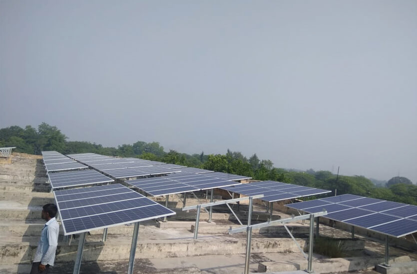 industrial solar panel installation